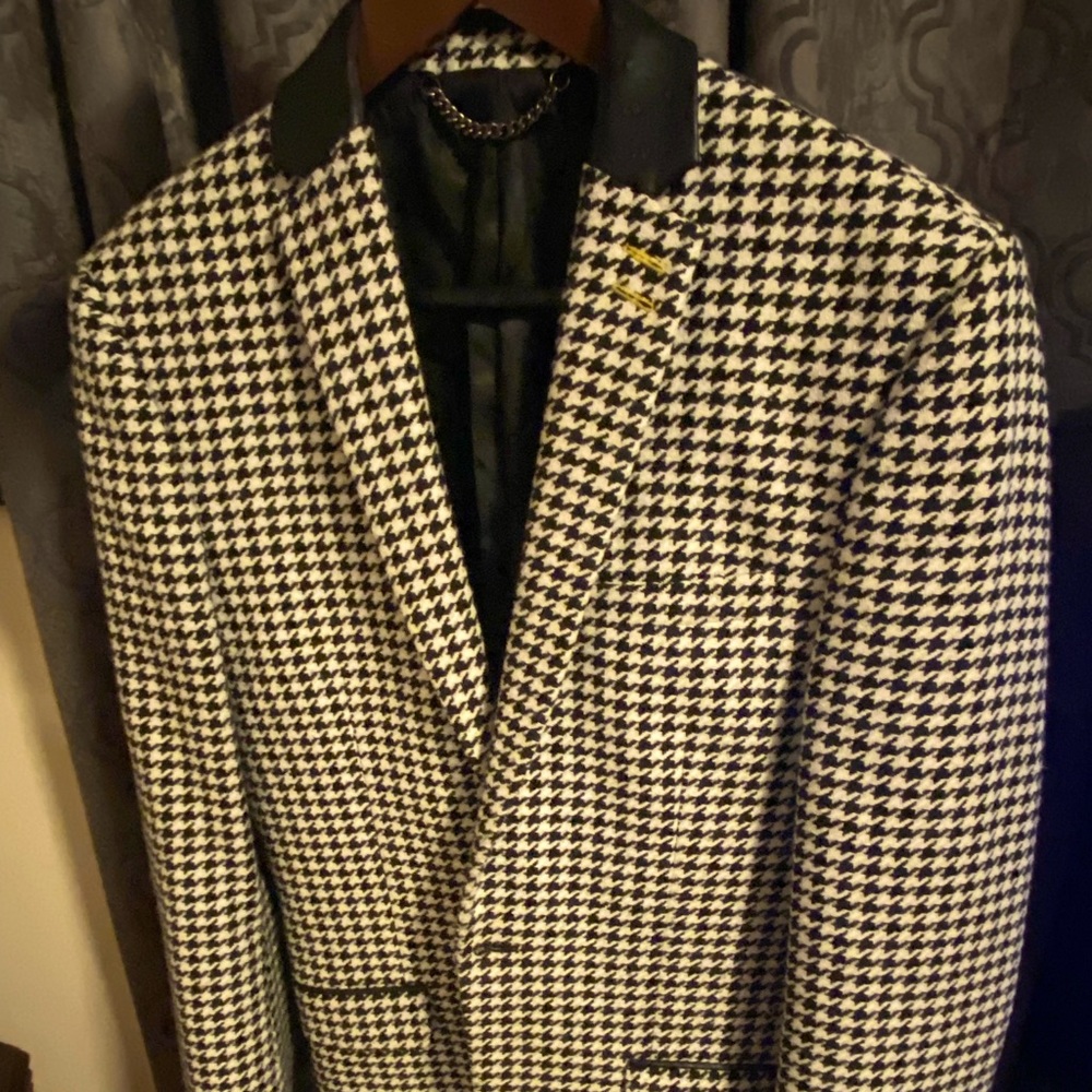 Topman Mens Houndstooth Blazer